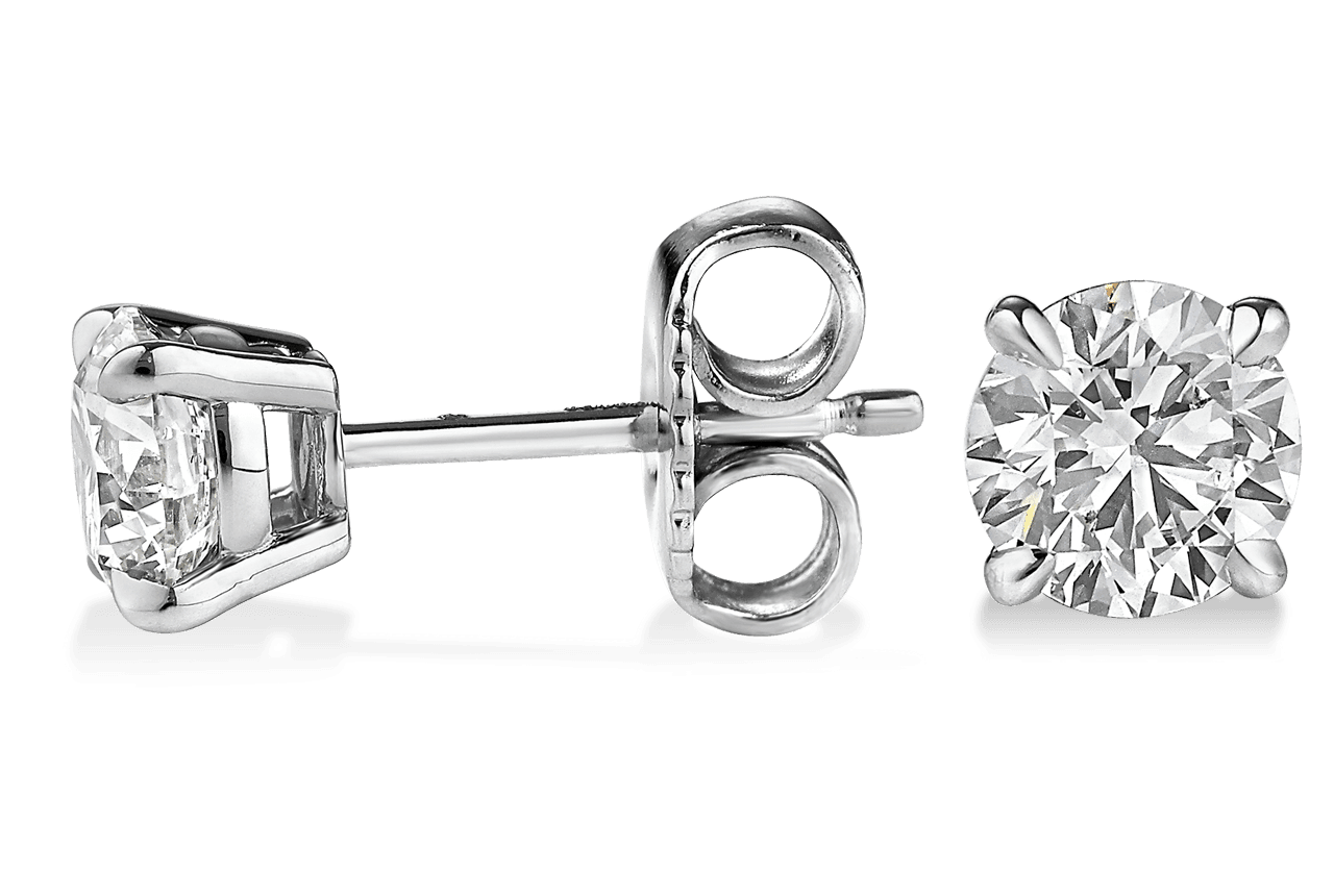 LAB-GROWN 14K White Gold · 0.50ctw Round Brilliant Cut 4-Prong Diamond Stud Earrings (EGL Certified) - Image 5