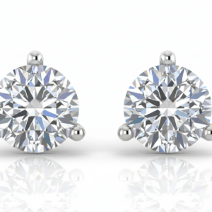 LAB-GROWN-14K White Gold • 0.50ctw 3-Prong Lab Diamond Stud Earrings (EGL Certified) - Image 4