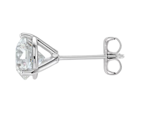 LAB-GROWN-14K White Gold • 0.50ctw 3-Prong Lab Diamond Stud Earrings (EGL Certified) - Image 5