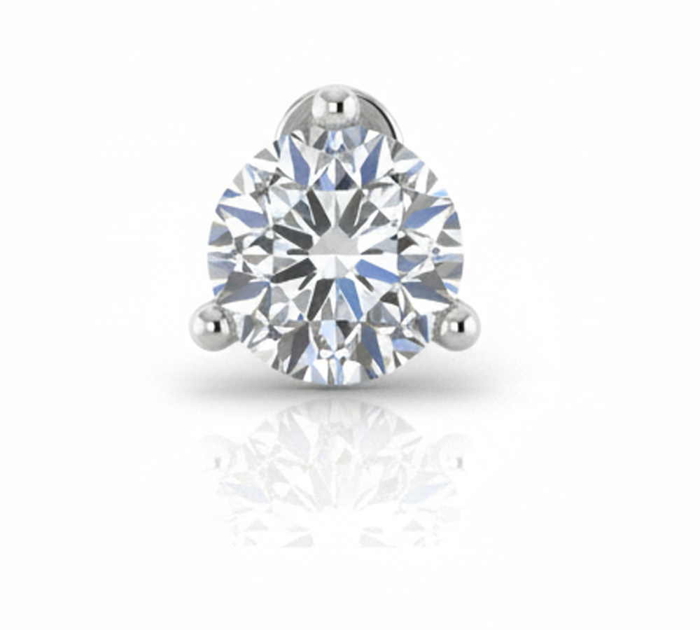 LAB-GROWN-14K White Gold • 0.50ctw 3-Prong Lab Diamond Stud Earrings (EGL Certified) - Image 6