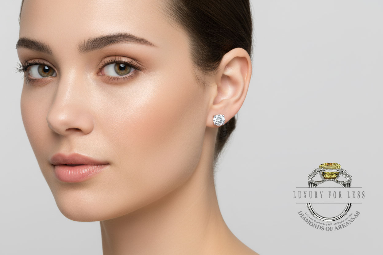 LAB-GROWN 14K White Gold · 0.50ctw Round Brilliant Cut 4-Prong Diamond Stud Earrings (EGL Certified) - Image 2