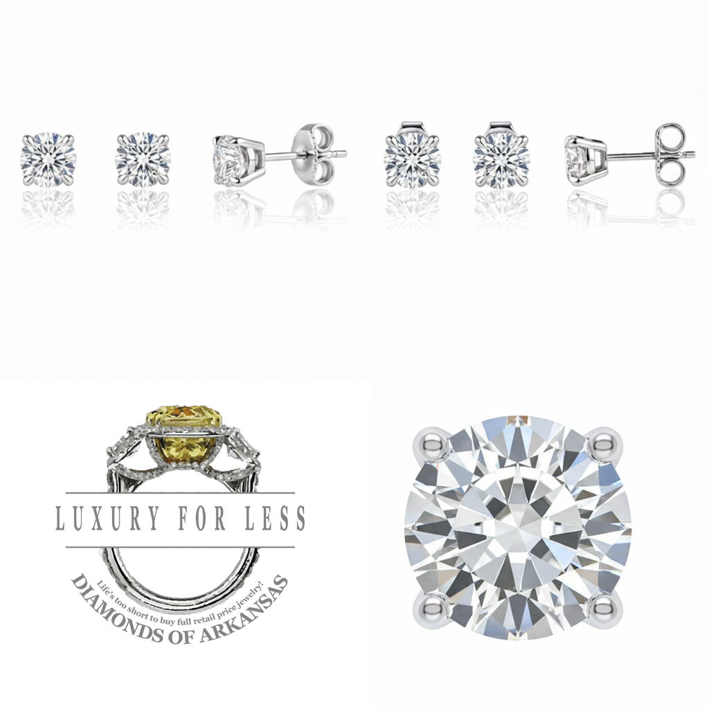 LAB-GROWN 14K White Gold · 0.50ctw Round Brilliant Cut 4-Prong Diamond Stud Earrings (EGL Certified)