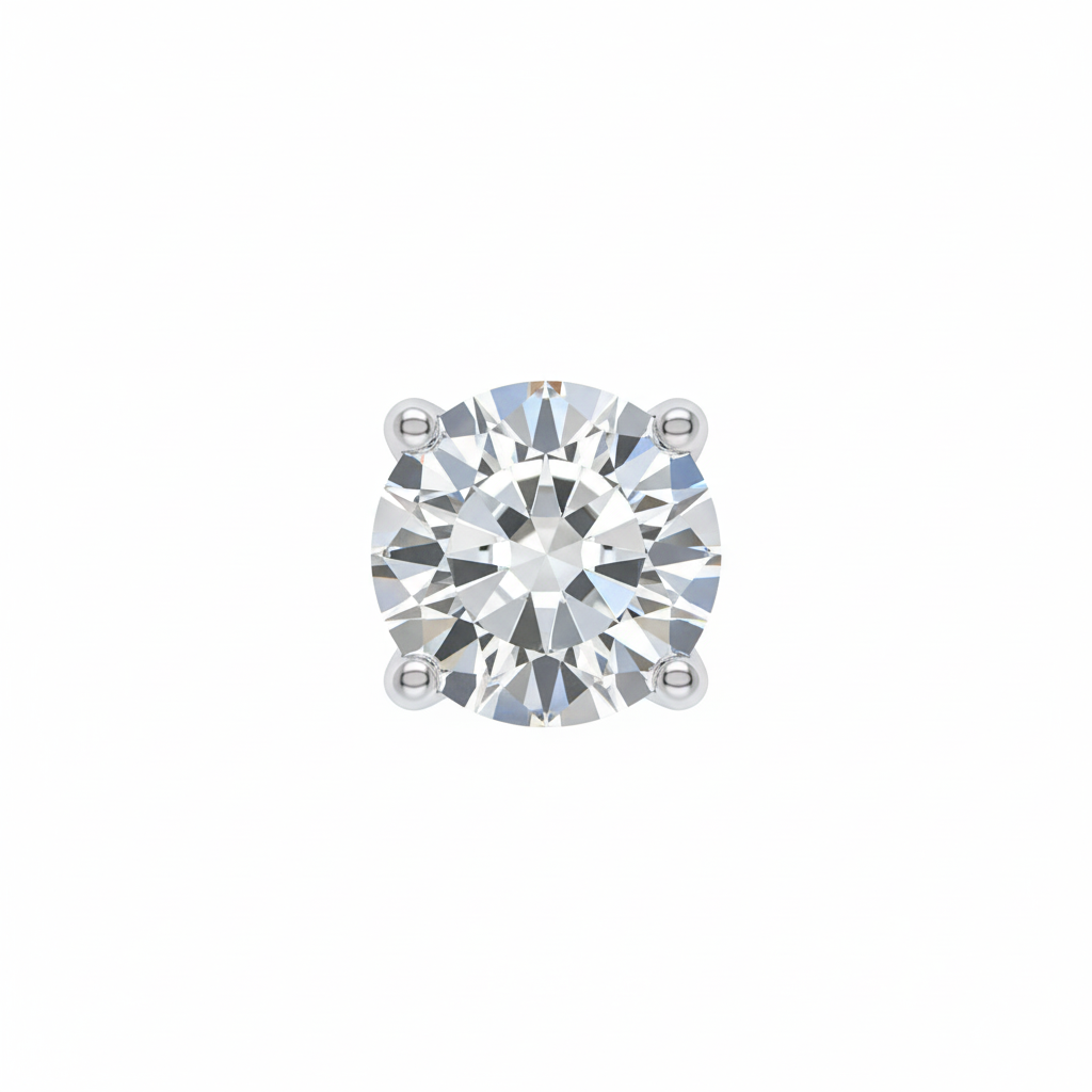 LAB-GROWN 14K White Gold · 0.50ctw Round Brilliant Cut 4-Prong Diamond Stud Earrings (EGL Certified) - Image 4