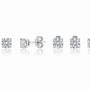LAB-GROWN 14K White Gold · 0.50ctw Round Brilliant Cut 4-Prong Diamond Stud Earrings (EGL Certified) - Image 3