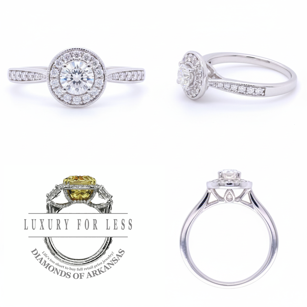 The Promise of Forever: 14k White Gold Diamond Halo Ring - SKU 199705