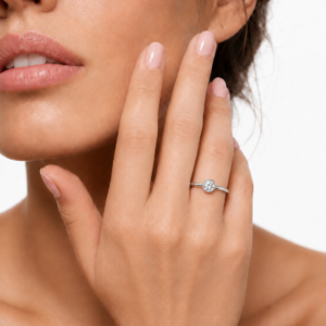 Alternative view of 14K White Gold 2.00 CTW Round Brilliant Lab-Grown Diamond Bezel Set Ring