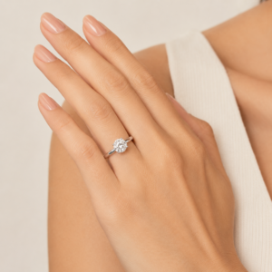 Alternative view of 14K White Gold 0.50 CTW Round Lab-Grown Diamond Solitaire Ring
