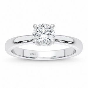14K White Gold 0.50 CTW Round Lab-Grown Diamond Solitaire Ring