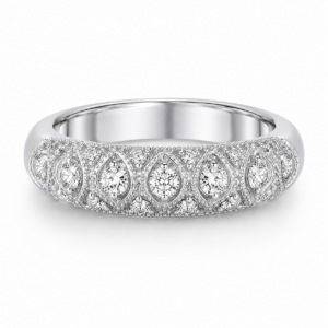 Alternative view of Sterling Silver 0.75 CTW Round Lab-Grown Diamond Milgrain Band