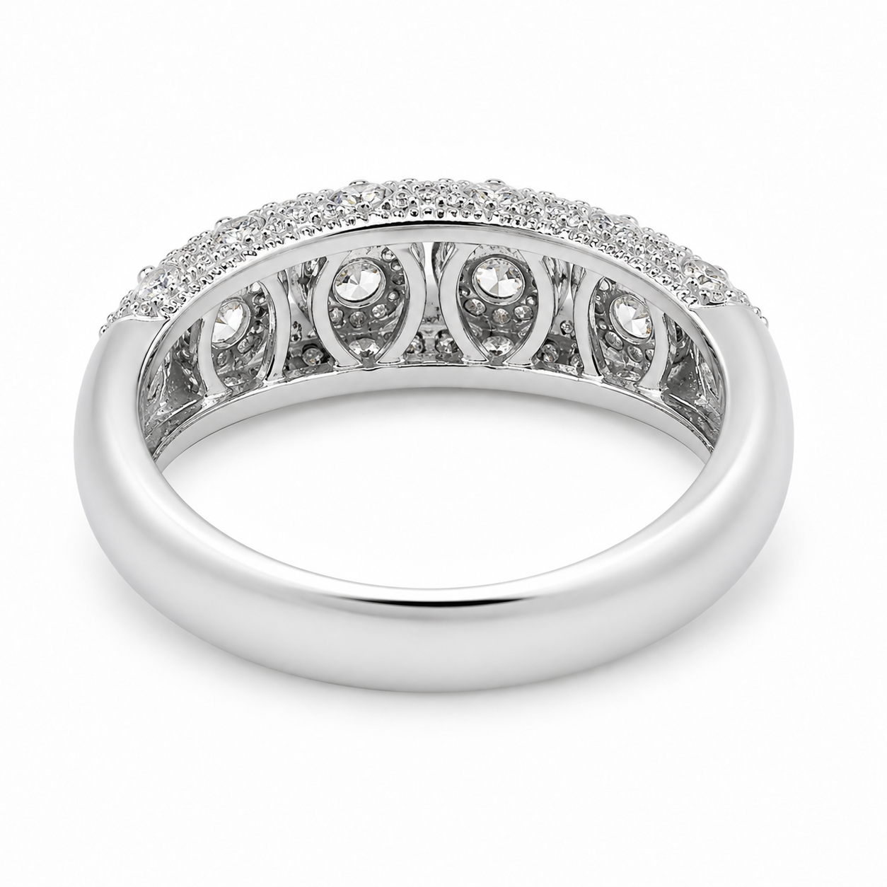 Sterling Silver 0.75 CTW Round Lab-Grown Diamond Milgrain Band - Image 4