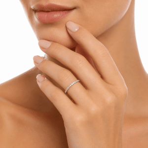 Alternative view of The Celeste 0.75 CTW Lab-Grown Diamond 3/4 Eternity Band in 14K White Gold